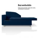 Ver mais imagens de Sofá Cama Solteiro 1 Lugar com Baú Divã Bouclê Multifuncional Divã Quarto Hóspedes 195cm:Bouclê Azul