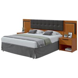 Cabeceira Box Casal 160 Ambiente Calitan Frassino Preto Fosco com Led - Lopas - 6