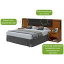Ver imagem 5 de Cabeceira Box Casal 160 Ambiente Calitan Frassino Preto Fosco com Led - Lopas