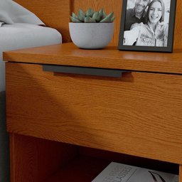 Cabeceira Box Casal 160 Ambiente Calitan Frassino Preto Fosco com Led - Lopas - 4