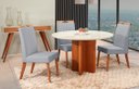 Ver imagem 1 de Mesa de jantar + 4 cadeiras Milão Tampo Redondo 120 cm Gris