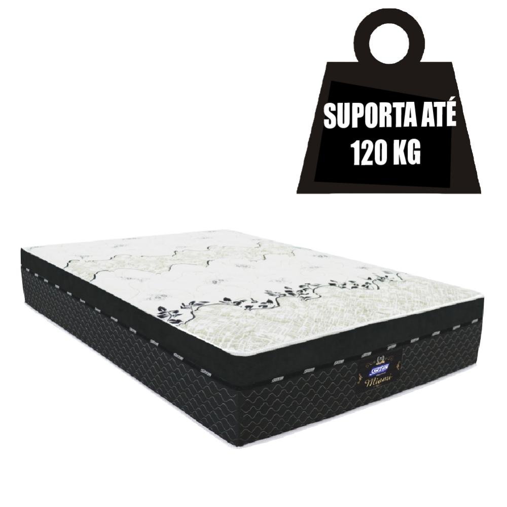 Cama Box Casal Queen Molas Ensacadas Miami Gazin Cm Branco Preto Suporta At Kg Por