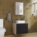 Ver imagem 1 de Conjunto Gabinete Banheiro Rubi 60cm Gabinete + Cuba + Espelheira