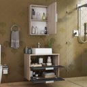 Ver imagem 6 de Conjunto Gabinete Banheiro Rubi 60cm Gabinete + Cuba + Espelheira