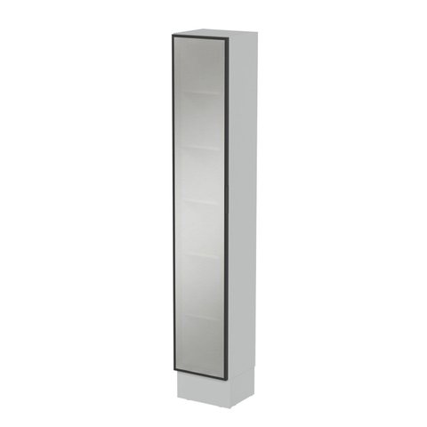 Cristaleira 1 Porta Reflecta 35cm Nara CabeCasa MadeiraOriginals Cinza