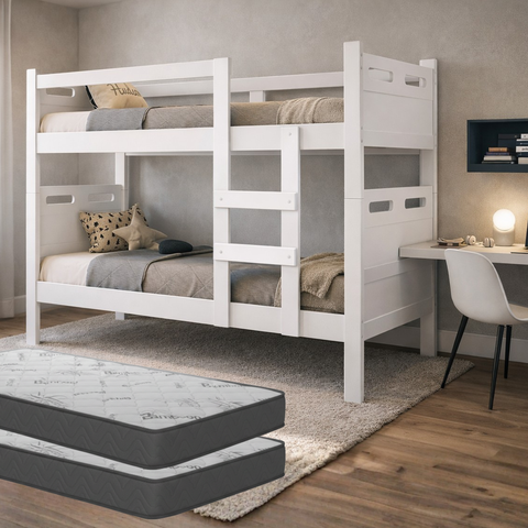 Beliche Completa com 2 Colchões Confortáveis - Proteção Lateral Total para Maior Segurança