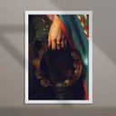 Ver imagem 2 de Quadro Decorativo Pandeiro - Cigana 24x18cm:moldura Branca