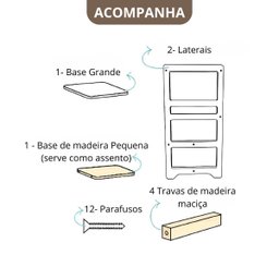 Torre de Aprendizagem Montessori Regula Altura Cadeirão - 4