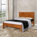 Ver imagem 1 de Cama Casal Madeira Vintage Lara - Castanho