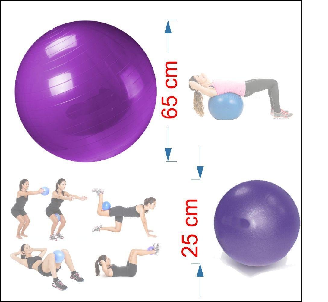 Kit Pilates - Bola Suiça 65cm + Overball 25cm - 2