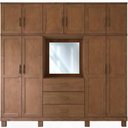 Ver imagem 2 de Guarda Roupa Casal com Espelho 10 Portas 3 Gavetas Madeira Maciça Lorie F06 Castanho - Lyam Decor