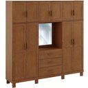 Ver imagem 7 de Guarda Roupa Casal com Espelho 10 Portas 3 Gavetas Madeira Maciça Lorie F06 Castanho - Lyam Decor
