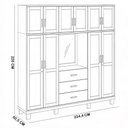 Ver imagem 6 de Guarda Roupa Casal com Espelho 10 Portas 3 Gavetas Madeira Maciça Lorie F06 Castanho - Lyam Decor