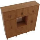Ver mais imagens de Guarda Roupa Casal com Espelho 10 Portas 3 Gavetas Madeira Maciça Lorie F06 Castanho - Lyam Decor