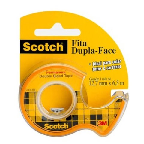 Fita Dupla Face 12,7mm X 6,35m com Dispensador - H0001705633 - 3m Fita Dupla Face 12,7mmx6,35m C/dis
