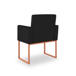 Poltrona Moderna Sala Espera/salão Preto - Base Ferro Rosé - 4