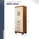 Ver imagem 7 de Guarda Roupa New Maia 2 Portas 4 Gavetas com Chave Benetil Móveis