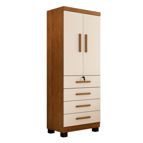 Guarda Roupa New Maia 2 Portas 4 Gavetas com Chave Benetil Móveis