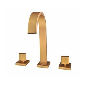 Misturador de Mesa para Lavatório Bica Baixa Dourado Fosco - Perflex