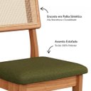 Ver imagem 3 de Kit 2 Cadeiras em Mdf Freijó Assento Estofado Verde Encosto com Tela Dalla Costa