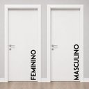 Ver imagem 1 de Adesivo Porta Sinalização Banheiro Feminino e Masculino Moderno e Minimalista