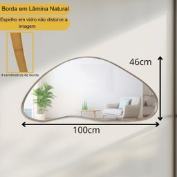 Espelho Orgânico Colina em Lamina Natural de Madeira 100x46 - 6