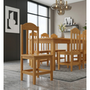 Ver imagem 5 de Conjunto Mesa de Jantar 2,20m Safira com 8 Cadeiras em Madeira Maciça Pinus Cor Cerejeira Tampo MDP