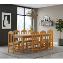 Ver imagem 4 de Conjunto Mesa de Jantar 2,20m Safira com 8 Cadeiras em Madeira Maciça Pinus Cor Cerejeira Tampo MDP