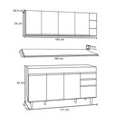 Ver imagem 4 de Armário Nevada e Balcão 180cm com Tampo Dallas Preto/Cinza - Lumil