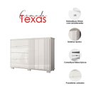 Ver imagem 6 de Guarda Roupa Infantil Lima e Cômoda Texas Branco Flex – Moval