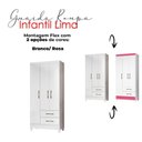 Ver imagem 3 de Guarda Roupa Infantil Lima e Cômoda Texas Branco Flex – Moval