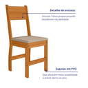 Ver imagem 6 de Kit 2 Cadeiras Estofadas para Mesa Sala de Jantar Reforçada - Freijó/savana