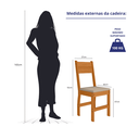 Ver imagem 7 de Kit 2 Cadeiras Estofadas para Mesa Sala de Jantar Reforçada - Freijó/savana