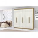 Ver imagem 1 de Guarda Roupa Livorno 6 Portas de Bater 2 Gavetas MDP Atacama Off White Aramóveis 230cm