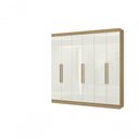 Ver imagem 2 de Guarda Roupa Livorno 6 Portas de Bater 2 Gavetas MDP Atacama Off White Aramóveis 230cm