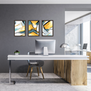 Ver imagem 2 de Tríptico - Quadros Decorativos Abstratos Linhas Grande:Madeira