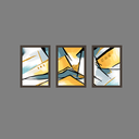 Ver imagem 1 de Tríptico - Quadros Decorativos Abstratos Linhas Grande:Madeira