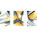 Ver imagem 4 de Tríptico - Quadros Decorativos Abstratos Linhas Grande:Madeira