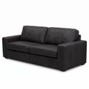 Ver imagem 2 de Sofá 3 Lugares Couro Black Obsidiana Legitimo Natural Premium 235cm Adel Dekorien