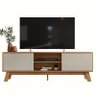 Rack Bancada Dubai 1,80cm Tv até 70” Porta Correr Peternella:nature/off White - 1