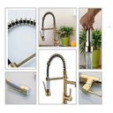 Ver imagem 2 de Torneira Cozinha Dourada Monocomando Gourmet Spray 50cm Luxo Agua Quente e Fria