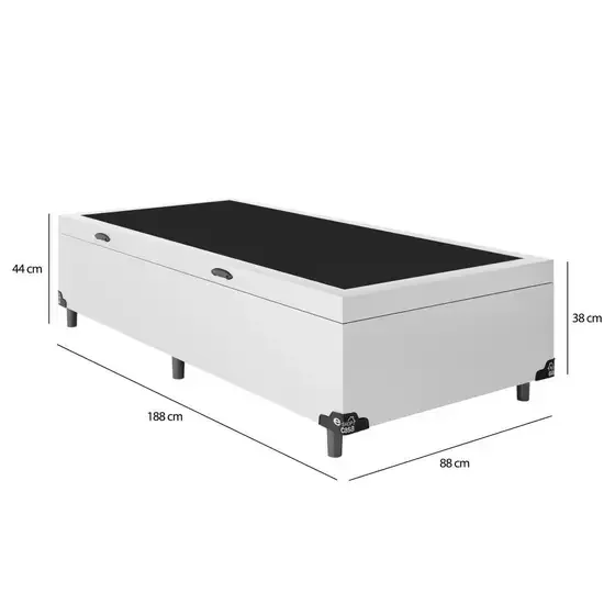 Base Box Baú Solteiro Santo Box Sintético Branco 47x88x188 Branco - 4