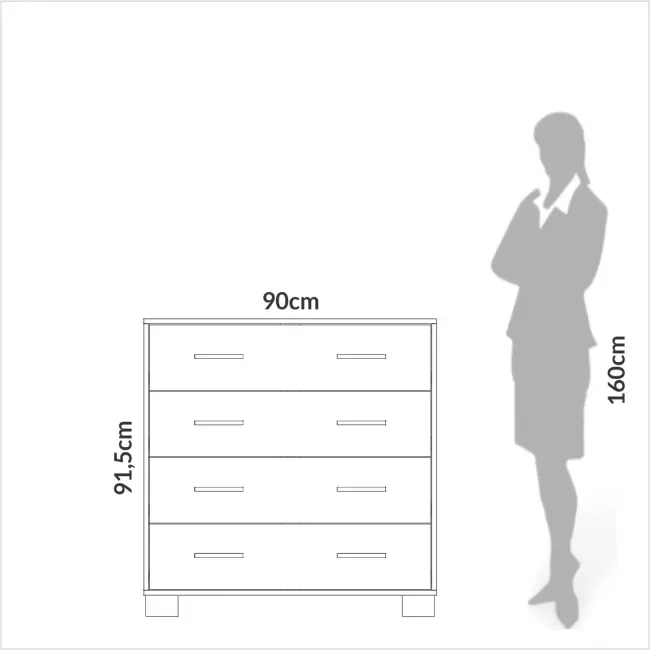 Cômoda 4 Gavetas 100% MDF Basic   - 4