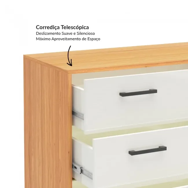 Ver imagem 5 de Cômoda 4 Gavetas 100% MDF Basic  