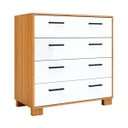 Ver imagem 2 de Cômoda 4 Gavetas 100% MDF Basic Marrom/Freijó/Off White