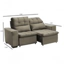 Ver imagem 2 de Sofá Retrátil e Reclinável 150 Cm Classic Veludo Marrom