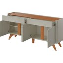 Ver imagem 4 de Buffet Aros 4 Portas Pés Madeira Maciça - Mv - Rei de Casa Off White/naturalle