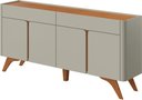 Ver imagem 5 de Buffet Aros 4 Portas Pés Madeira Maciça - Mv - Rei de Casa Off White/naturalle