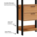 Ver imagem 4 de Guarda Roupa Closet Industrial Modulado 1 Peça 2 Gavetas 73,5cm 100% MDF Marrom/Freijó/Preto Fosco