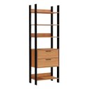 Ver imagem 2 de Guarda Roupa Closet Industrial Modulado 1 Peça 2 Gavetas 73,5cm 100% MDF Marrom/Freijó/Preto Fosco